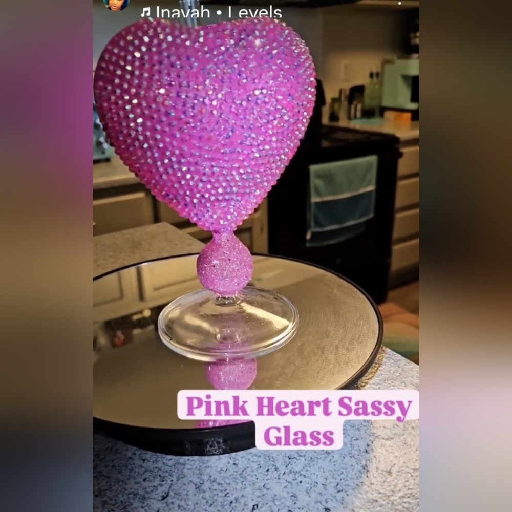 Pink Rhinestone Wine Glass